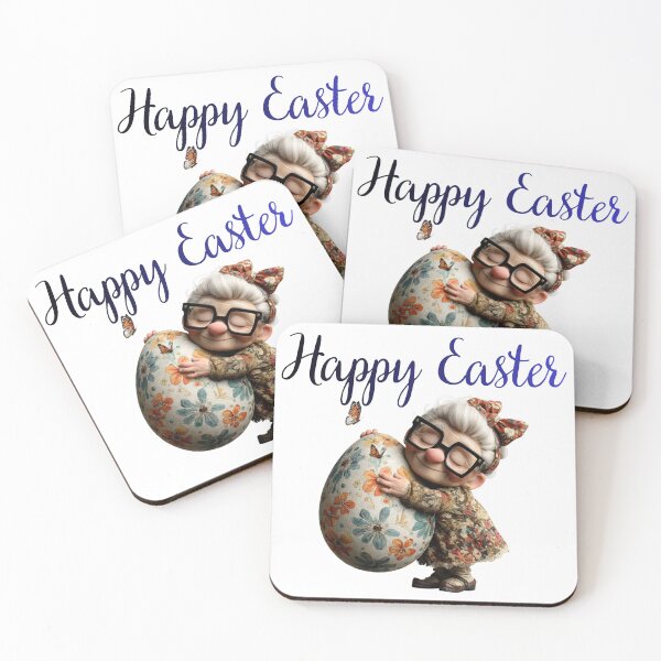 Item preview, Happy Easter - Adorable Grandma with Floral Easter Vintage Egg designed and sold by ArcticFoxStudio.