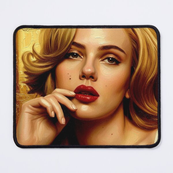 Item preview, The Gilded Muse: Scarlett Johansson Gold Leaf Impasto Portrait designed and sold by Art's Diner.