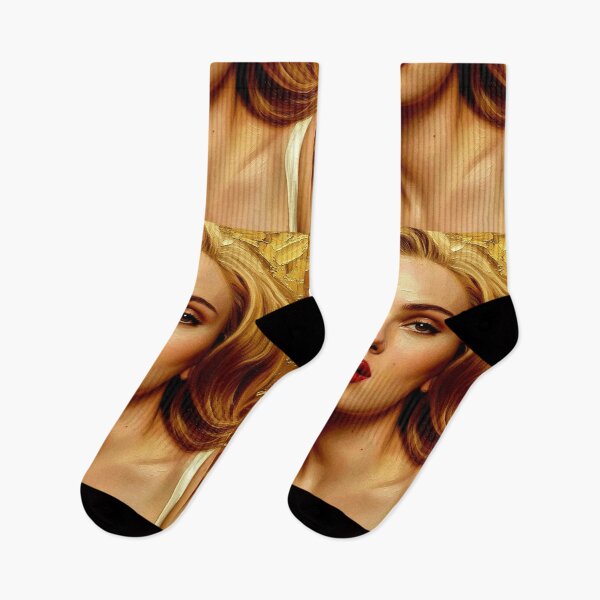 Item preview, The Gilded Muse: Scarlett Johansson Gold Leaf Impasto Portrait designed and sold by Art's Diner.