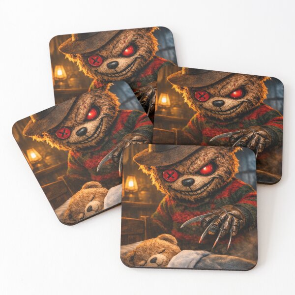 Item preview, Teddy the Freddy Death Bear Krueger at bed with sleeping Teddy bear designed and sold by Gunnar Hermansen.