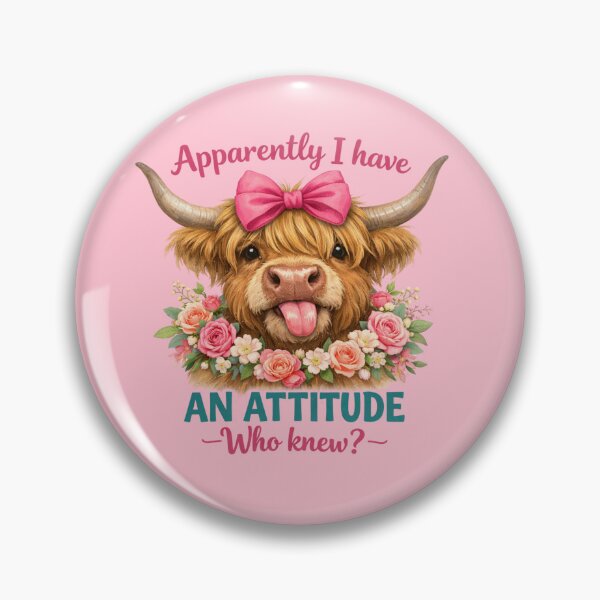 Item preview, Apparently I Have An Attitude Highland Cow Sassy Floral designed and sold by Ali-printshop.
