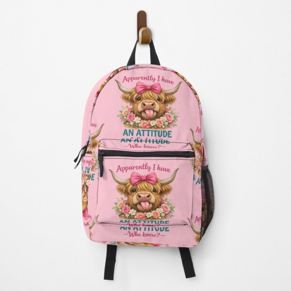 Item preview, Apparently I Have An Attitude Highland Cow Sassy Floral designed and sold by Ali-printshop.