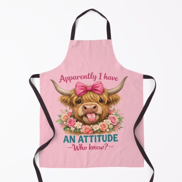 Item preview, Apparently I Have An Attitude Highland Cow Sassy Floral designed and sold by Ali-printshop.