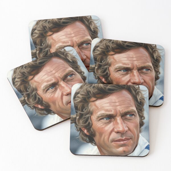 Item preview, The King of Cool: Steve McQueen Racing Spirit Impasto Portrait designed and sold by Art's Diner.