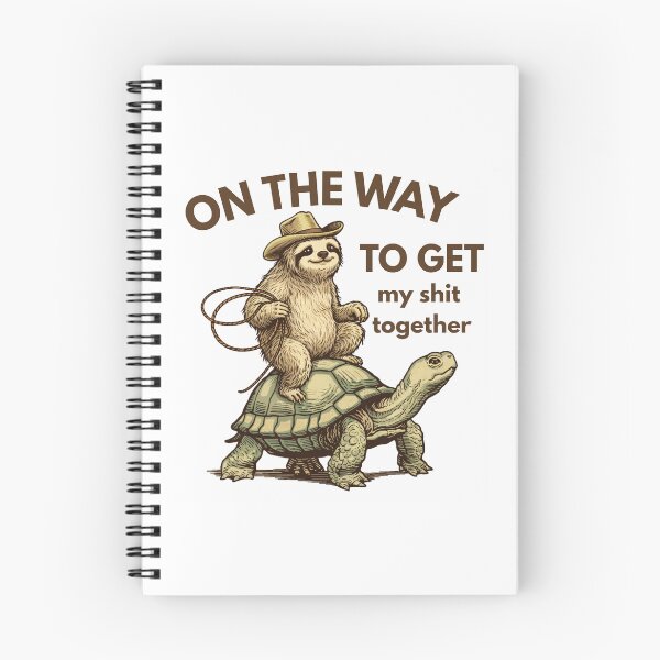Item preview, Sloth wearing a cowboy hat while riding a turtle designed and sold by CreativestuffCo.