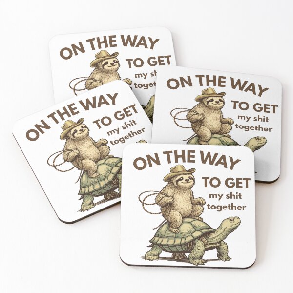 Item preview, Sloth wearing a cowboy hat while riding a turtle designed and sold by CreativestuffCo.