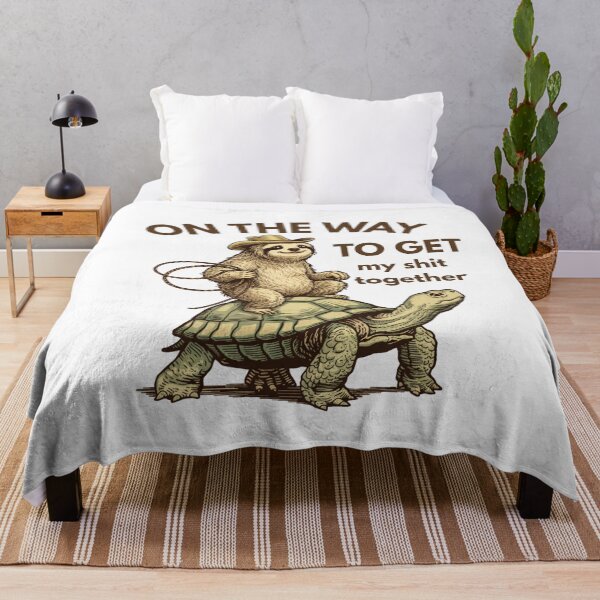 Item preview, Sloth wearing a cowboy hat while riding a turtle designed and sold by CreativestuffCo.