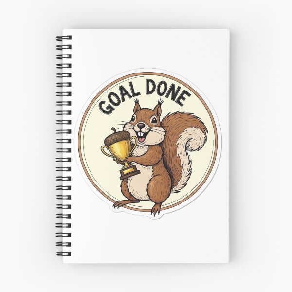 Item preview, Cute Squirrel Goal Done Trophy Sticker Motivational Animal Cartoon designed and sold by MongOficial.