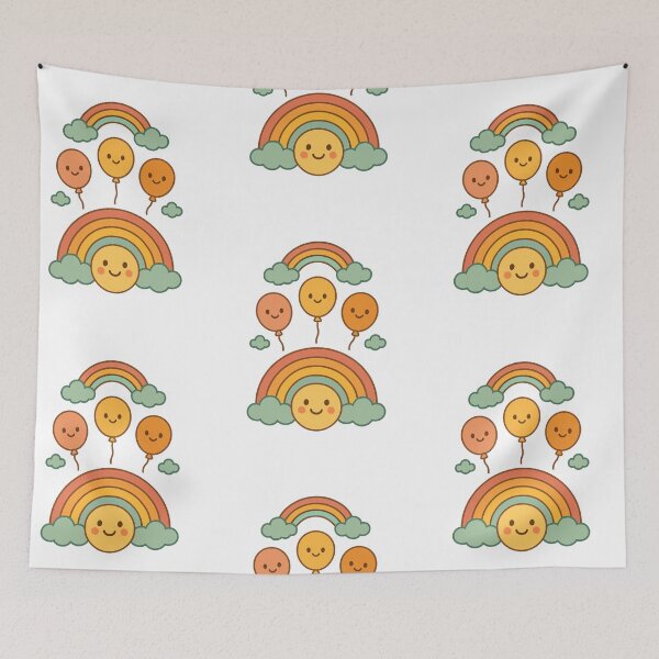 Item preview, Colorful Balloons in the Sky – Happy Art designed and sold by Joyfulfabric.
