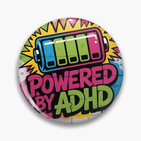 Item preview, Powered by ADHD – Funny High Energy Battery Graffiti designed and sold by ArcticFoxStudio.