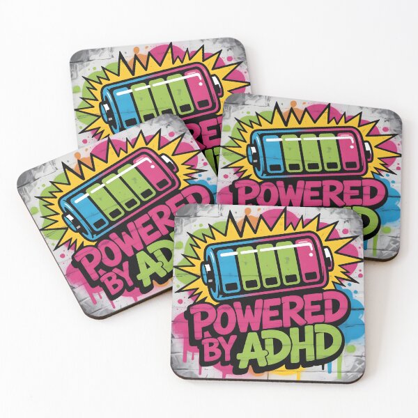 Item preview, Powered by ADHD – Funny High Energy Battery Graffiti designed and sold by ArcticFoxStudio.