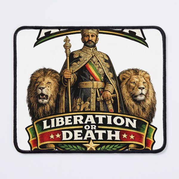 Item preview, King Rastafari standing beside two lions designed and sold by FoxstarRavas.