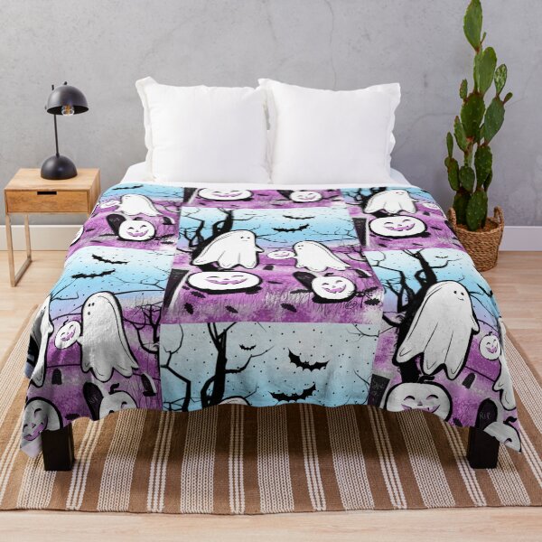 Item preview, Cute Pastel Ghosts in a Pumpkin Patch – Spooky Fall designed and sold by ArtbyPriscilla.