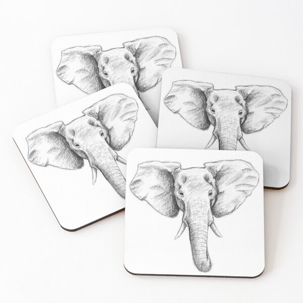 Item preview, Elephant Head Pencil Drawing – Graphite Wildlife Portrait designed and sold by AVH-Designs.