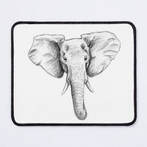 Item preview, Elephant Head Pencil Drawing – Graphite Wildlife Portrait designed and sold by AVH-Designs.