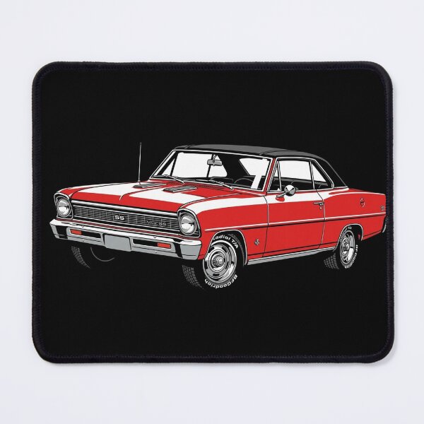 Item preview, 1967 Chevy Nova SS – Classic Red & White Muscle Car Art Print designed and sold by Stinky Lincy's Apparel Company.