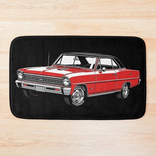 Item preview, 1967 Chevy Nova SS – Classic Red & White Muscle Car Art Print designed and sold by Stinky Lincy's Apparel Company.