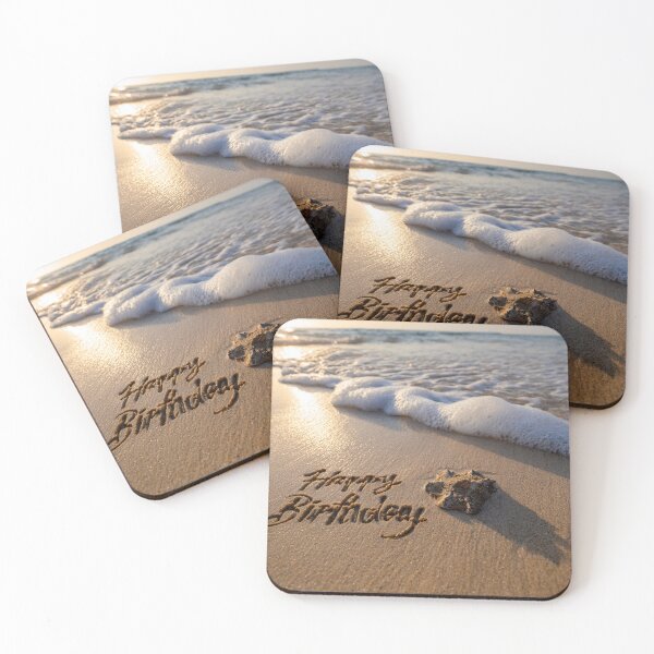 Item preview, Happy Birthday Message In Beautiful Beach Sand  designed and sold by chase-thewave.