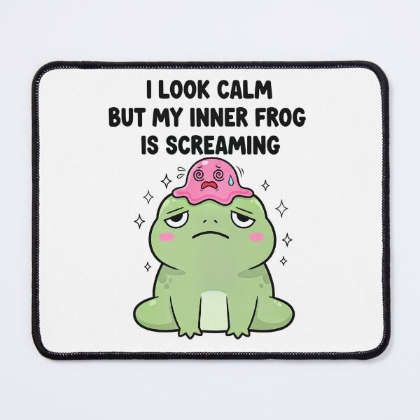 Item preview, Calm Outside Screaming Inside Frog designed and sold by  Existential .