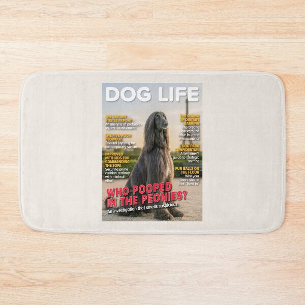 Item preview, WHO POOPED IN THE PEONIES? DOG LIFE Magazine Cover – Afghan Hound Paris Edition designed and sold by FrancophileFun.