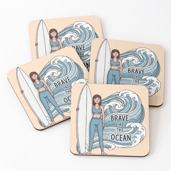 Item preview, Brave Like the Ocean – Surfer Woman with Wave designed and sold by Sea Gem.