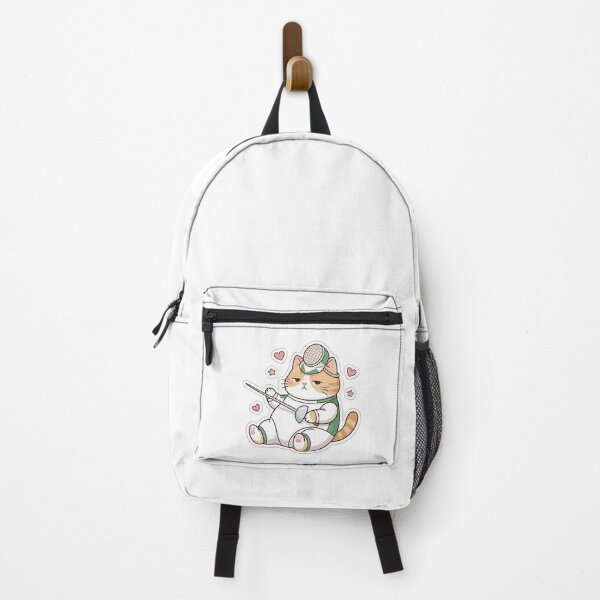 Item preview, Cute Chubby Fencing Cat Resting with Foil and Mask Vector designed and sold by NoopnyangStudio.