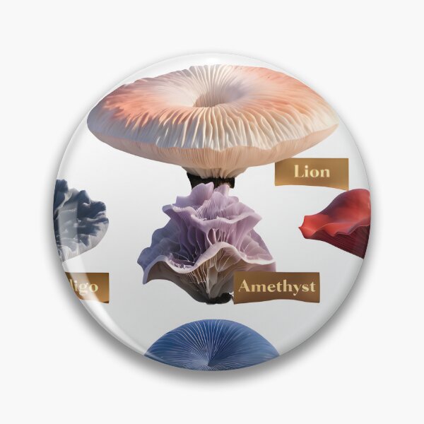 Item preview, Vibrant colorful mushrooms in various shapes and sizes labeled designed and sold by Creative88Art.