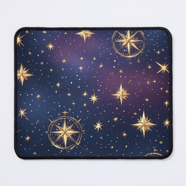 Item preview, Golden Celestial Compass and Starry Night Sky Pattern designed and sold by Jimakmo.