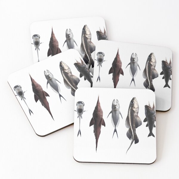 Item preview, Diverse group of deep sea fish with unique features designed and sold by Creative88Art.