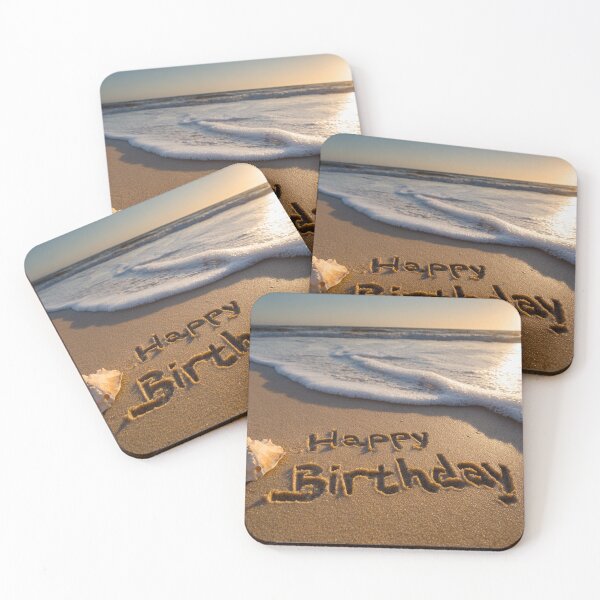 Item preview, Happy Birthday Message On Sunset Beach Shore designed and sold by chase-thewave.