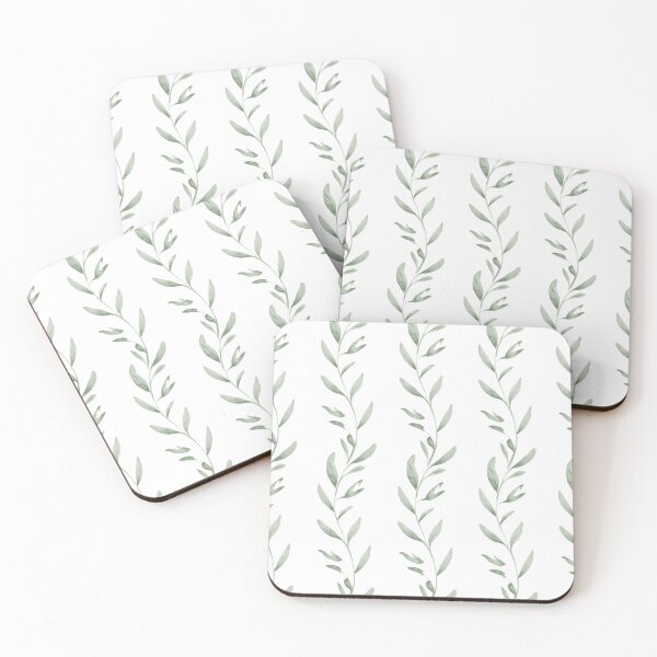 Item preview, White Sage Vertical Watercolor Vine Seamless Pattern designed and sold by DesigntshirtWB.