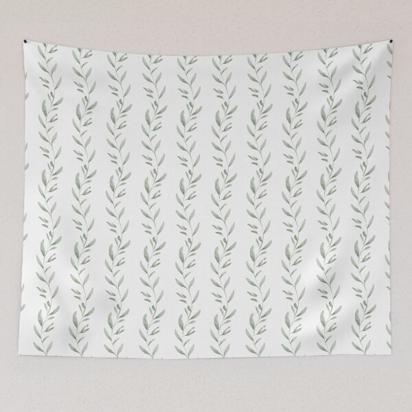 Item preview, White Sage Vertical Watercolor Vine Seamless Pattern designed and sold by DesigntshirtWB.
