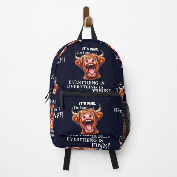 Item preview, It’s Fine I’m Fine Everything Is Fine Yelling Highland Cow designed and sold by Ali-printshop.