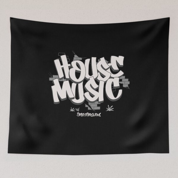 Item preview, HOUSE MUSIC - Urban Brick Wall (White)  designed and sold by Discothreadz.