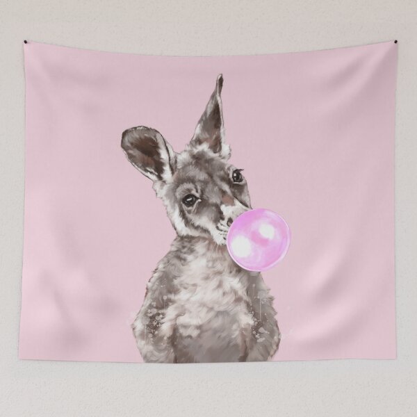 Item preview, Playful Kangaroo in Pink designed and sold by bignosework.