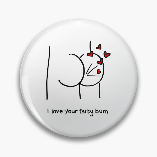 Item preview, Funny Couple Love Gift – I Love Your Farty Bum Hand Drawn Illustration designed and sold by Briaking.