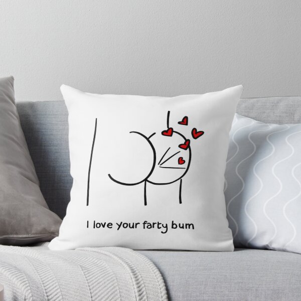 Item preview, Funny Couple Love Gift – I Love Your Farty Bum Hand Drawn Illustration designed and sold by Briaking.