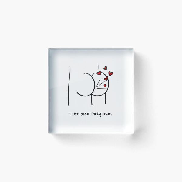 Item preview, Funny Couple Love Gift – I Love Your Farty Bum Hand Drawn Illustration designed and sold by Briaking.