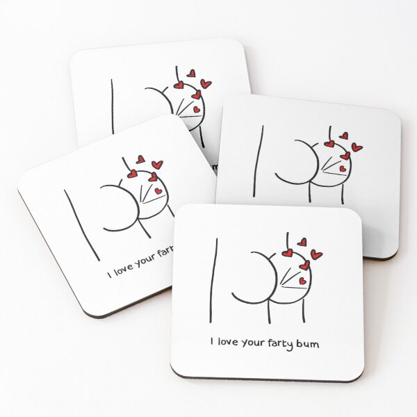 Item preview, Funny Couple Love Gift – I Love Your Farty Bum Hand Drawn Illustration designed and sold by Briaking.
