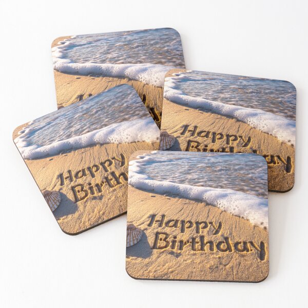 Item preview, Happy Birthday Message In Beach Sand With Scallop Shell designed and sold by chase-thewave.