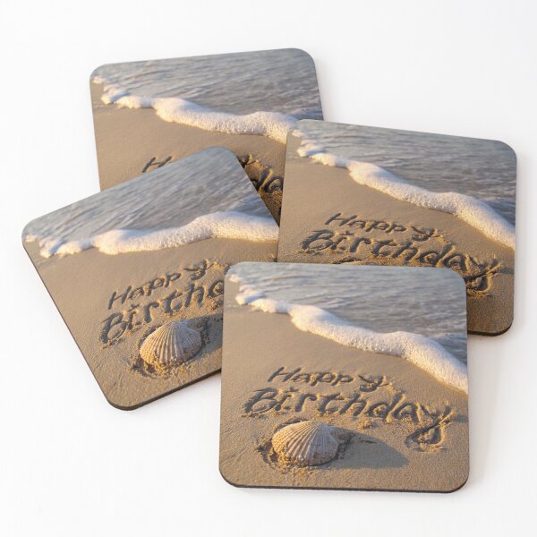 Item preview, Happy Birthday Message In Beach Sand With Scallop Shell designed and sold by chase-thewave.