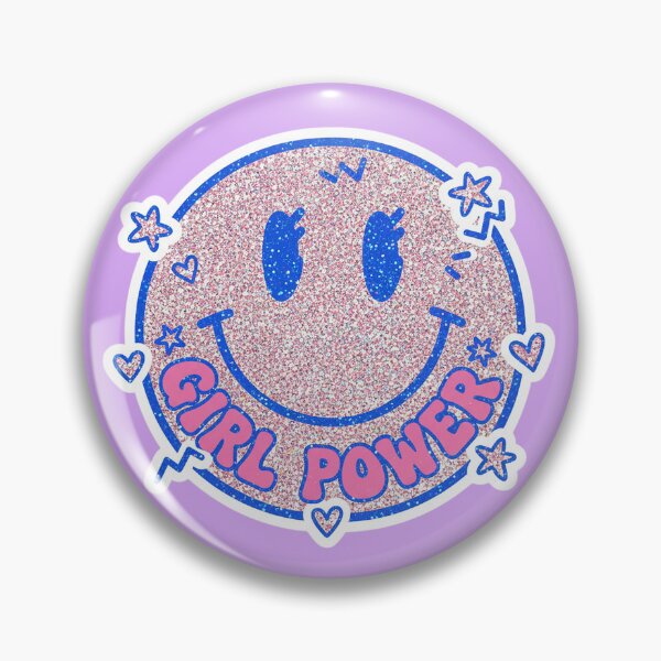 Item preview, Girl Power Retro Pink Glitter Smiley Face Aesthetic designed and sold by AOG-DESIGNS.