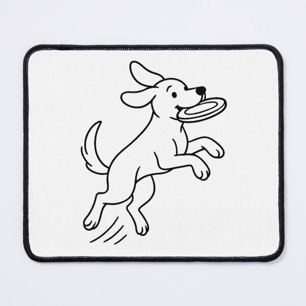 Item preview, Playful Dog Catching Frisbee – Line Art designed and sold by Joyfulfabric.