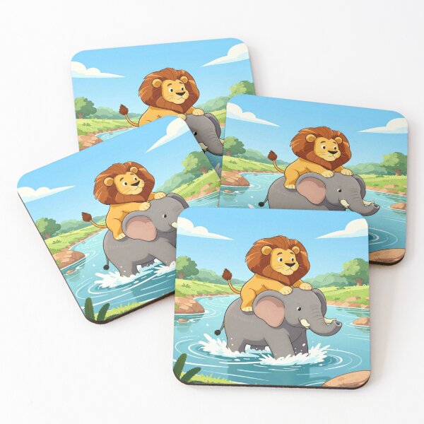 Item preview, river ride adventure colorful cartoon wildlife design designed and sold by SmashingDeals.