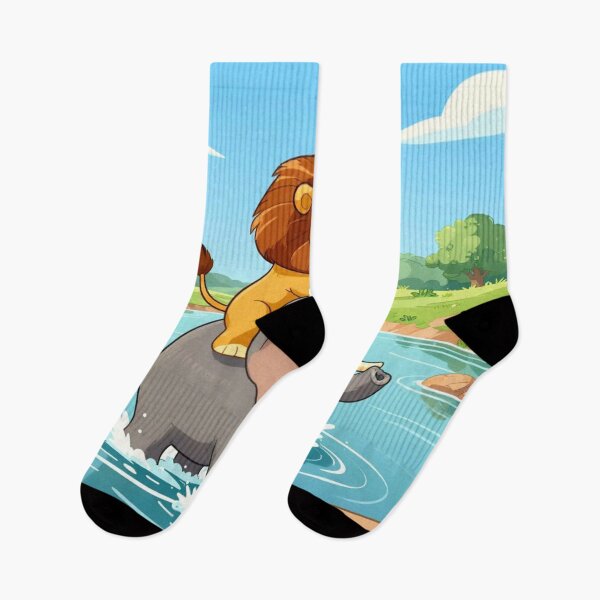 Item preview, river ride adventure colorful cartoon wildlife design designed and sold by SmashingDeals.