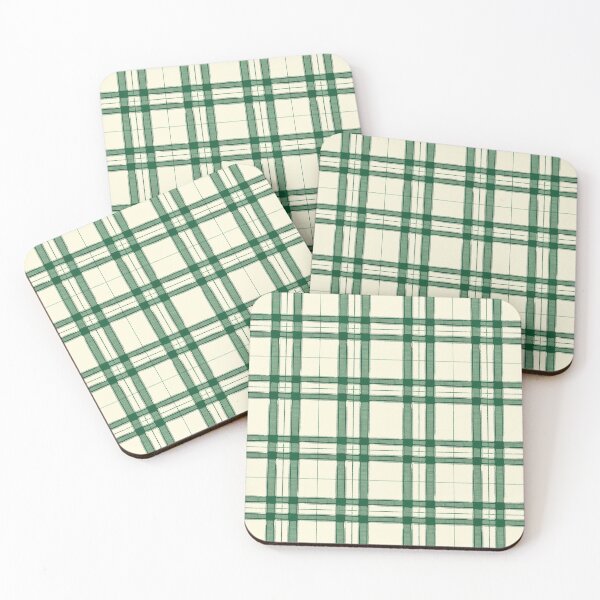 Item preview, Emerald Green and Creamy White Crosshatch Plaid designed and sold by TheBohemianLark.