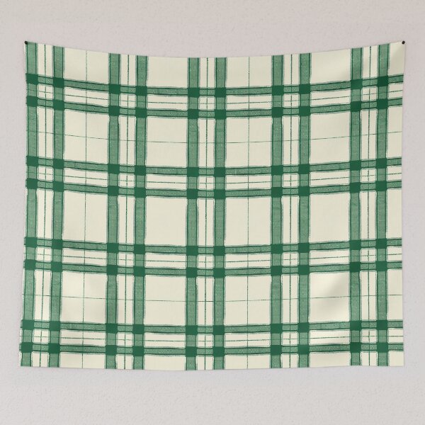 Item preview, Emerald Green and Creamy White Crosshatch Plaid designed and sold by TheBohemianLark.