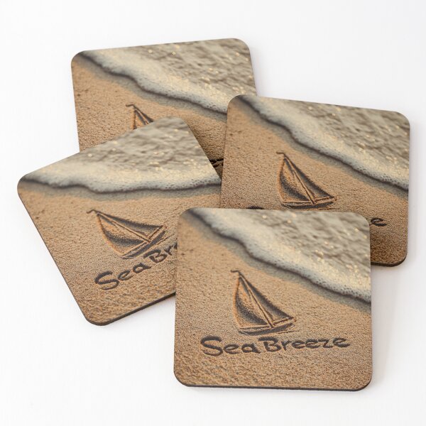 Item preview, Sailboat Drawing and Sea Breeze Message in Beach Sand designed and sold by chase-thewave.