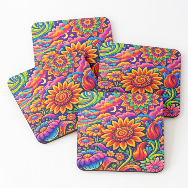 Item preview, Vibrant Retro Psychedelic Floral Dreamscape designed and sold by Far Out Goods.