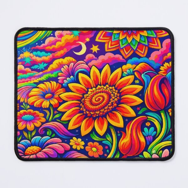 Item preview, Vibrant Retro Psychedelic Floral Dreamscape designed and sold by Far Out Goods.